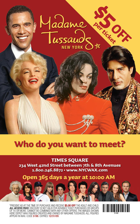 Madame tussauds london coupons discount