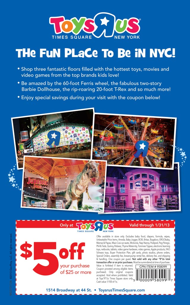 Toys r us coupons times square