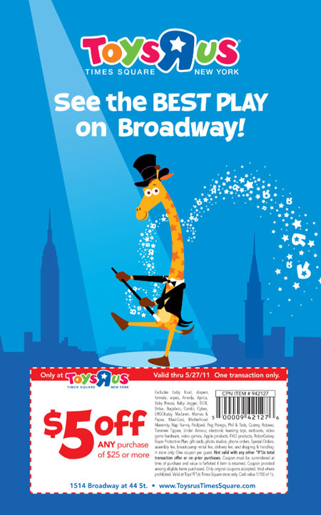 Toys r us coupons times square
