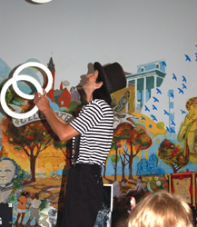 Barnum's Birthday Bash will feature clowns and other entertainers. juggler; children's entertainer