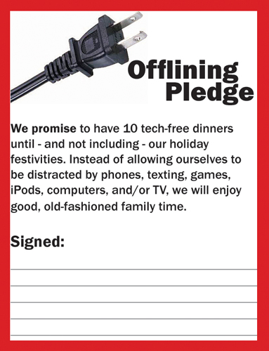 Click for larger, printable image Offlining Pledge
