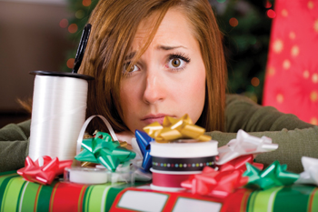 merry stressmas; stressed out mom drowning in holiday responsibilities