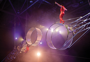 The Fernandez Brothers complete daring feats of athleticism on the Twin Turbines of Steel. Fernandez Brothers, Ringling Bros. and Barnum and Bailey Circus, Fully Charged