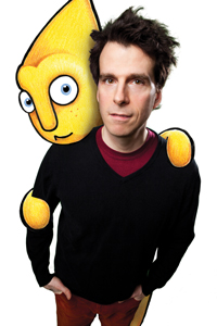 Gustafer Yellowgold and his creator, Morgan Taylor Gustafer Yellowgold and his creator, Morgan Taylor