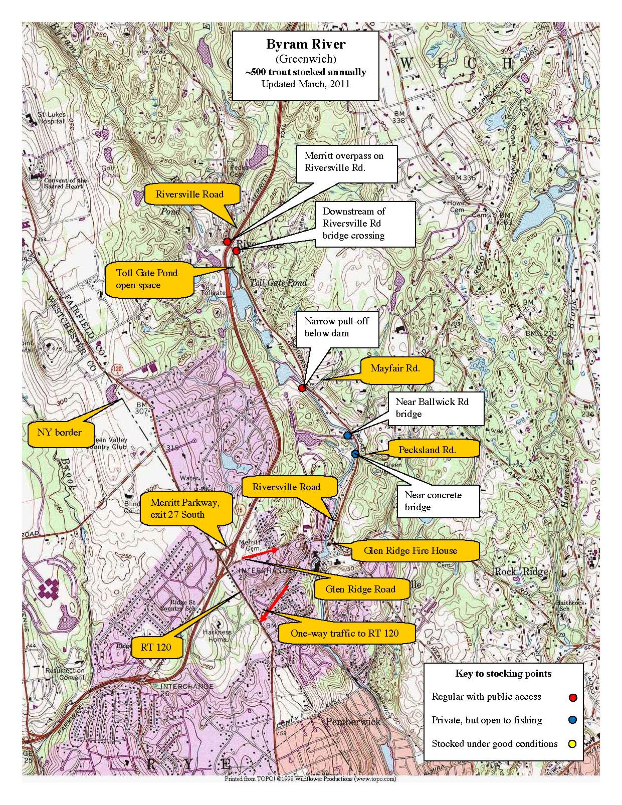 byram-river-greenwich, trout-stocking-map