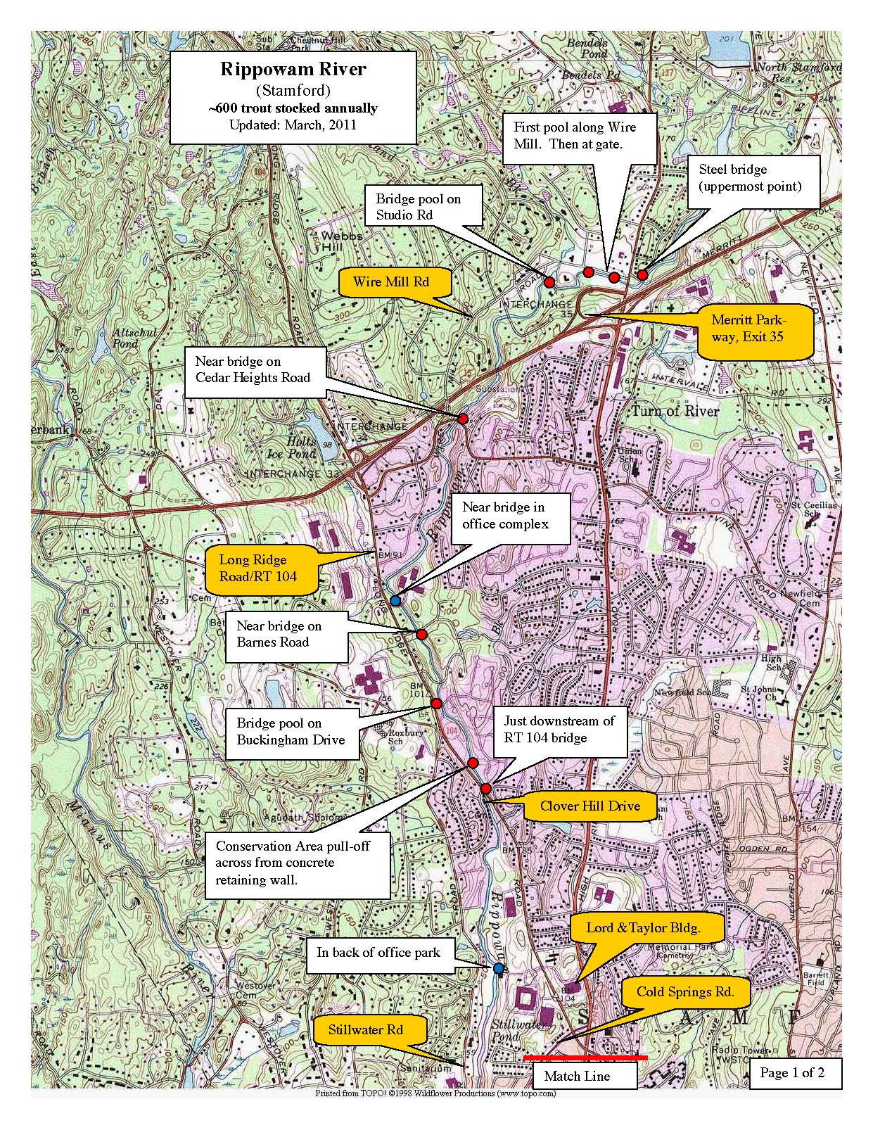 rippowam-river-stamford, trout-stocking-maps