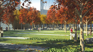 A rendering of the Memorial Glade 9/11 Memorial Glade