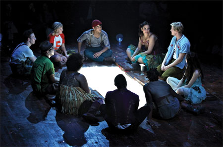 The cast of Godspell