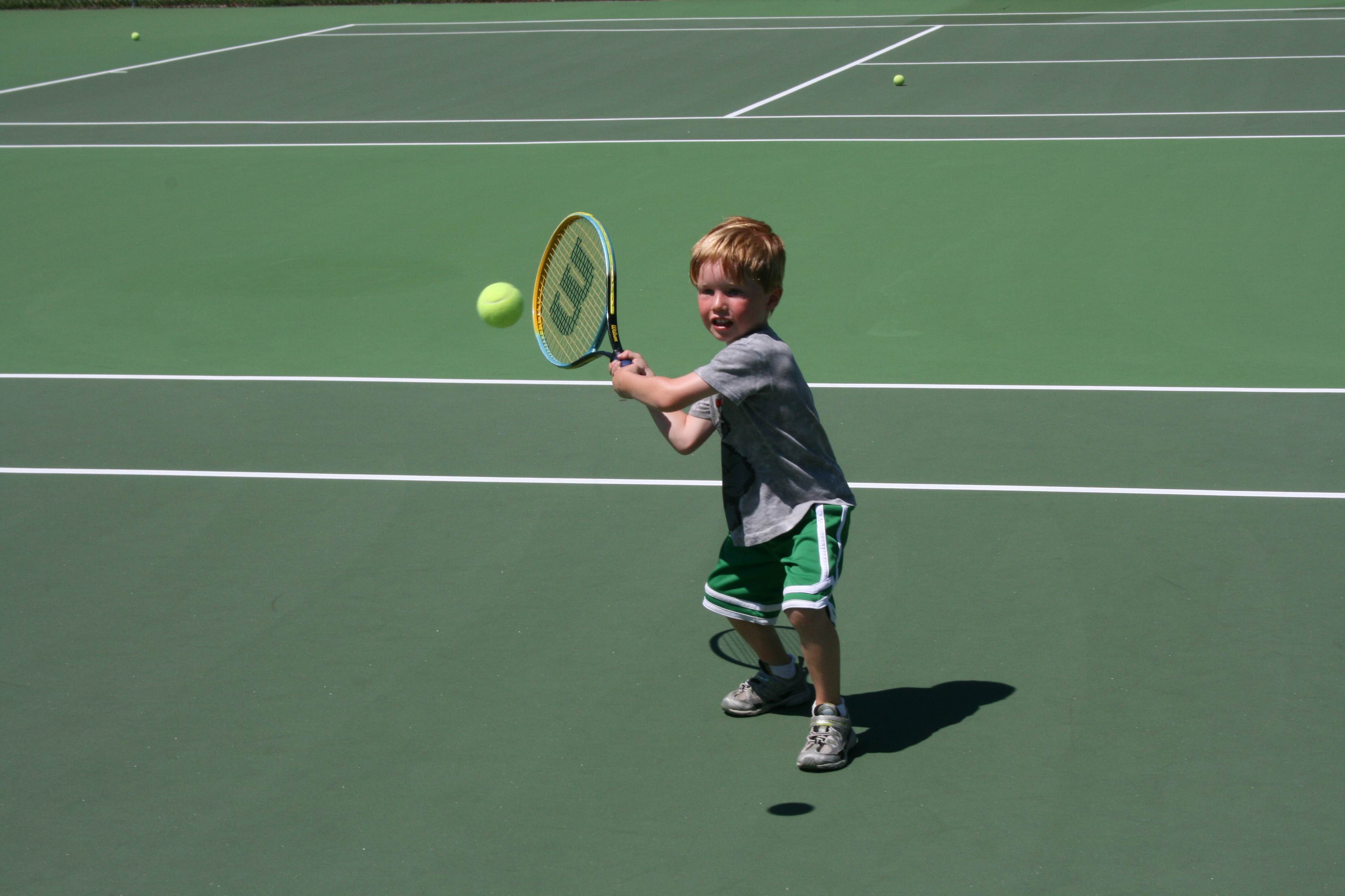 Megan E. Lahey Finn Moynahan, 5, benefiting from the fitness program for toddlers at Soundview Sports Camp.