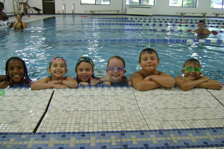 Kids will have plenty of pool time at Rush Day Camp. kids in swimming pool