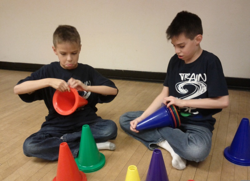 Courtesy Train2Be children setting up obsticle course