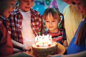 girl with birthday cake