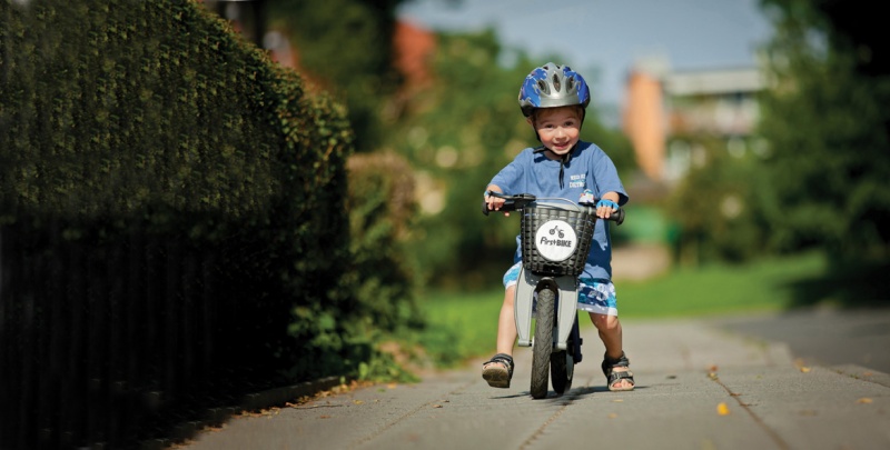 Courtesy FirstBike child riding balance bike
