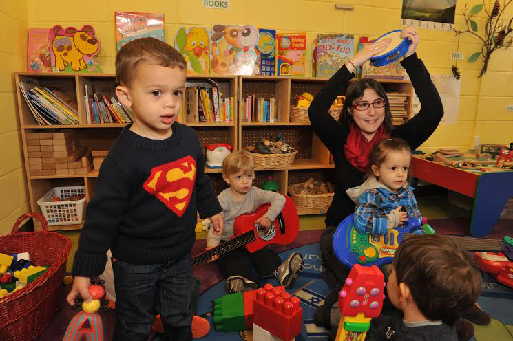 Courtesy JCC Rockland children playing with toy instruments