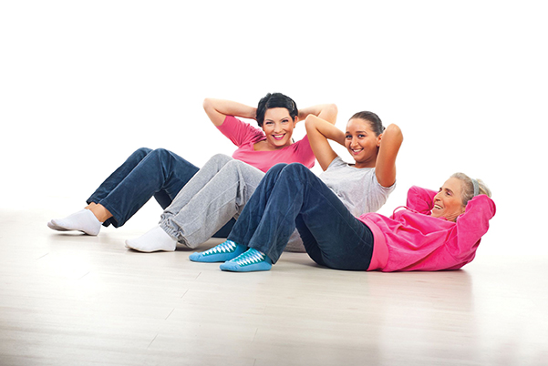 tips to cope with panic attacks three women doing sit-ups