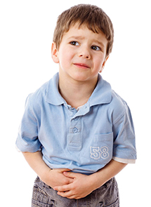 boy with stomach ache