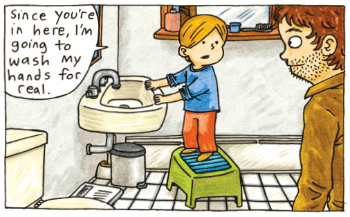 comic about kids washing hands
