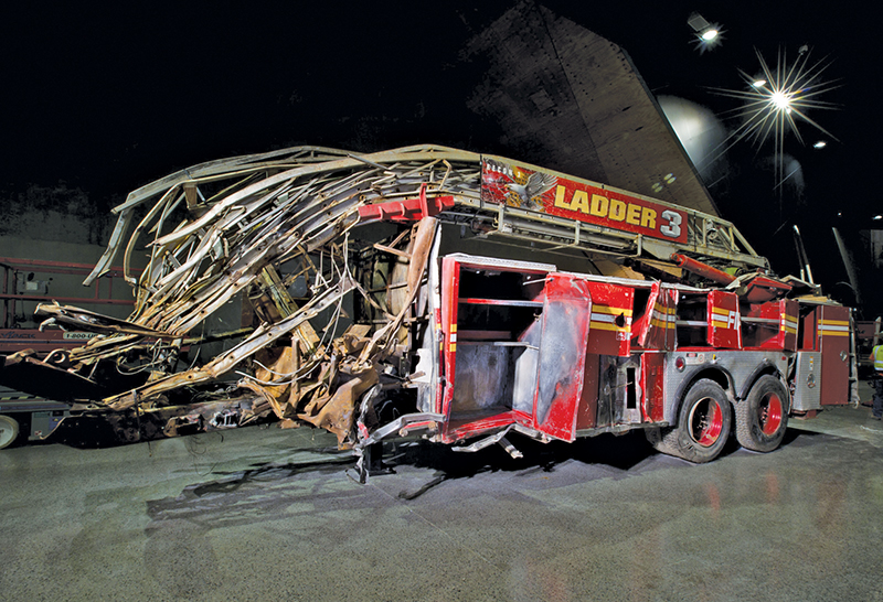 Photo by Jin Lee ladder 3 fire truck 9/11 museum